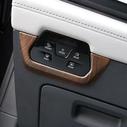 For Volkswagen VW Atlas Teramont X 2021-2024 Headlight Adjustment Carbon Fiber Wood Grain Decorative Stickers Auto Supplies