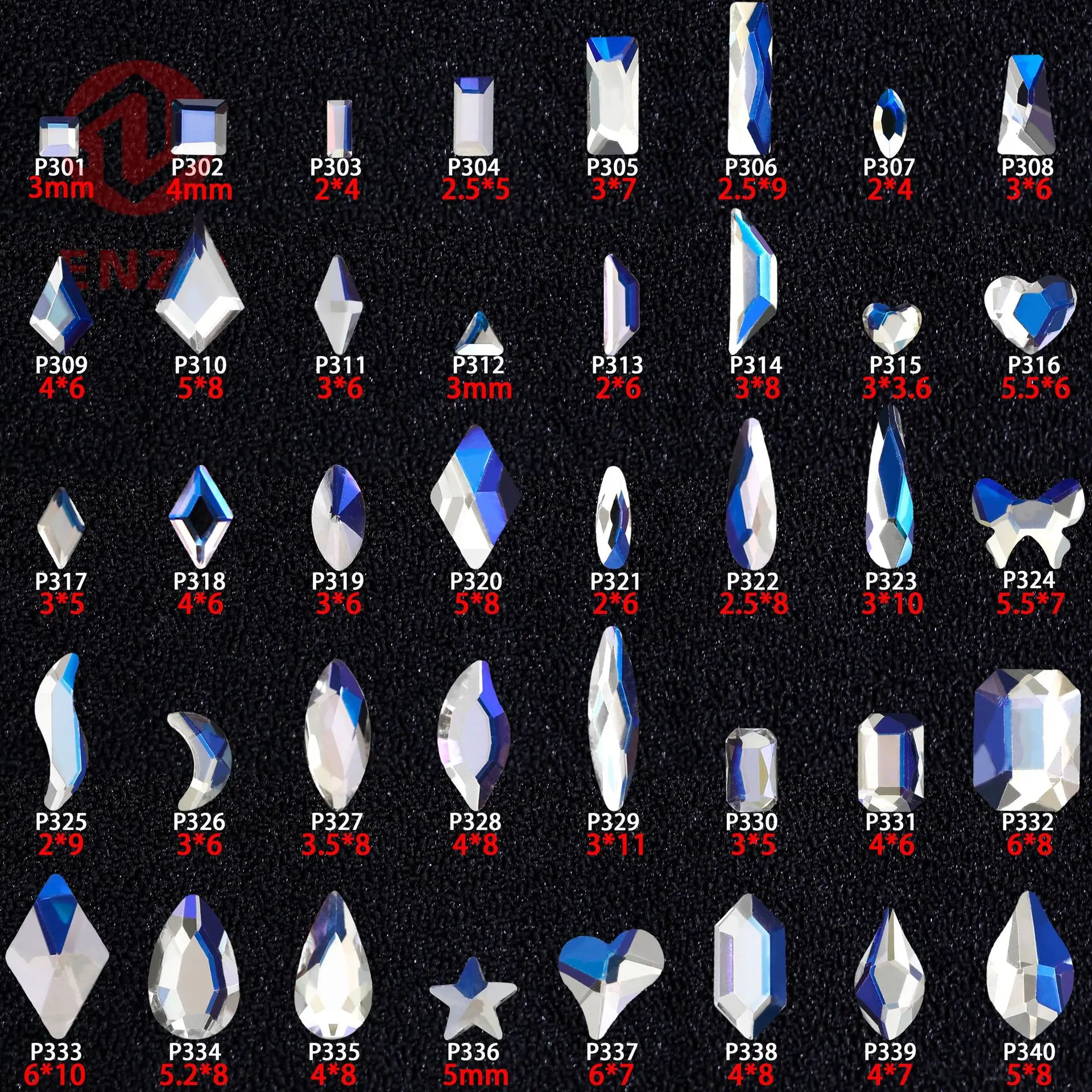 Commercio all'ingrosso moonlight multi style Flat Back Nail strass cristalli a forma speciale Art Stones decorazione personalizzata 3D