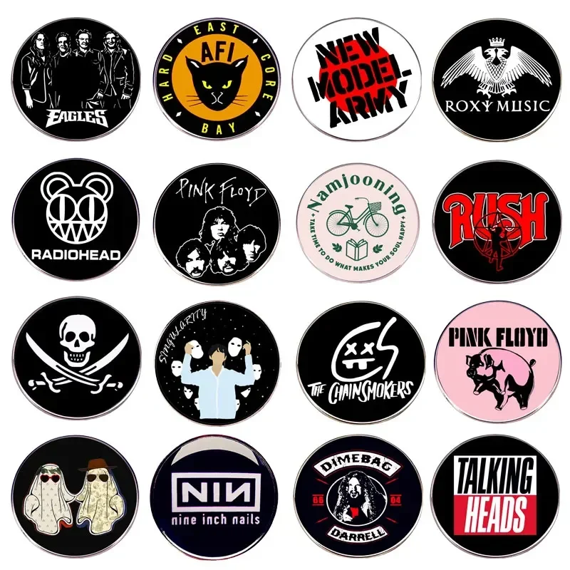 Fashion Rock Band Enamel Brooch Music Album Concert Punk Badge Backpack Pins Fan Collection Jewelry Clothes Bag Accessories