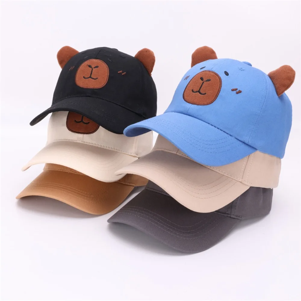 

Lovely Cartoon Capybara Figure Kids Hats Peaked Cap Lightweight Breathable Children Baseball Hat Sunscreen Hat Kids Accessories
