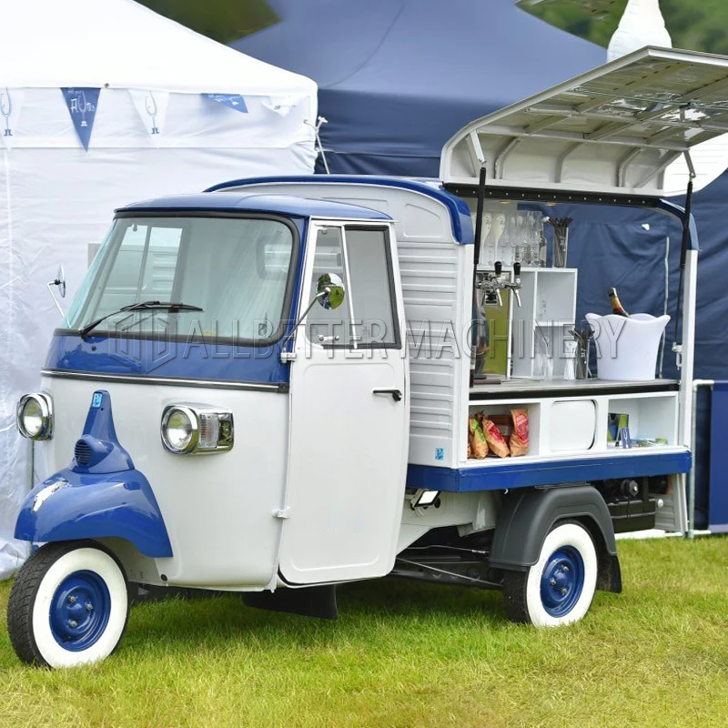 Allbetter Mobile Motorcycle Food Truck Electric Tricycle Ice Cream Coffee Shop Tuk Tuk Hot Dog Cart Food Truck for Sale