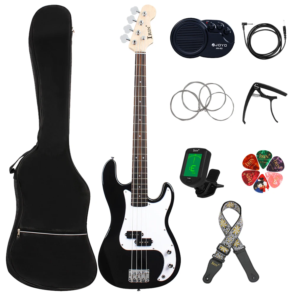 

4 String Electric Bass Guitar 20 Frets Basswood With Bag Straps Capo Connection Cable Wrenches Bass Guitar Parts & Accessories