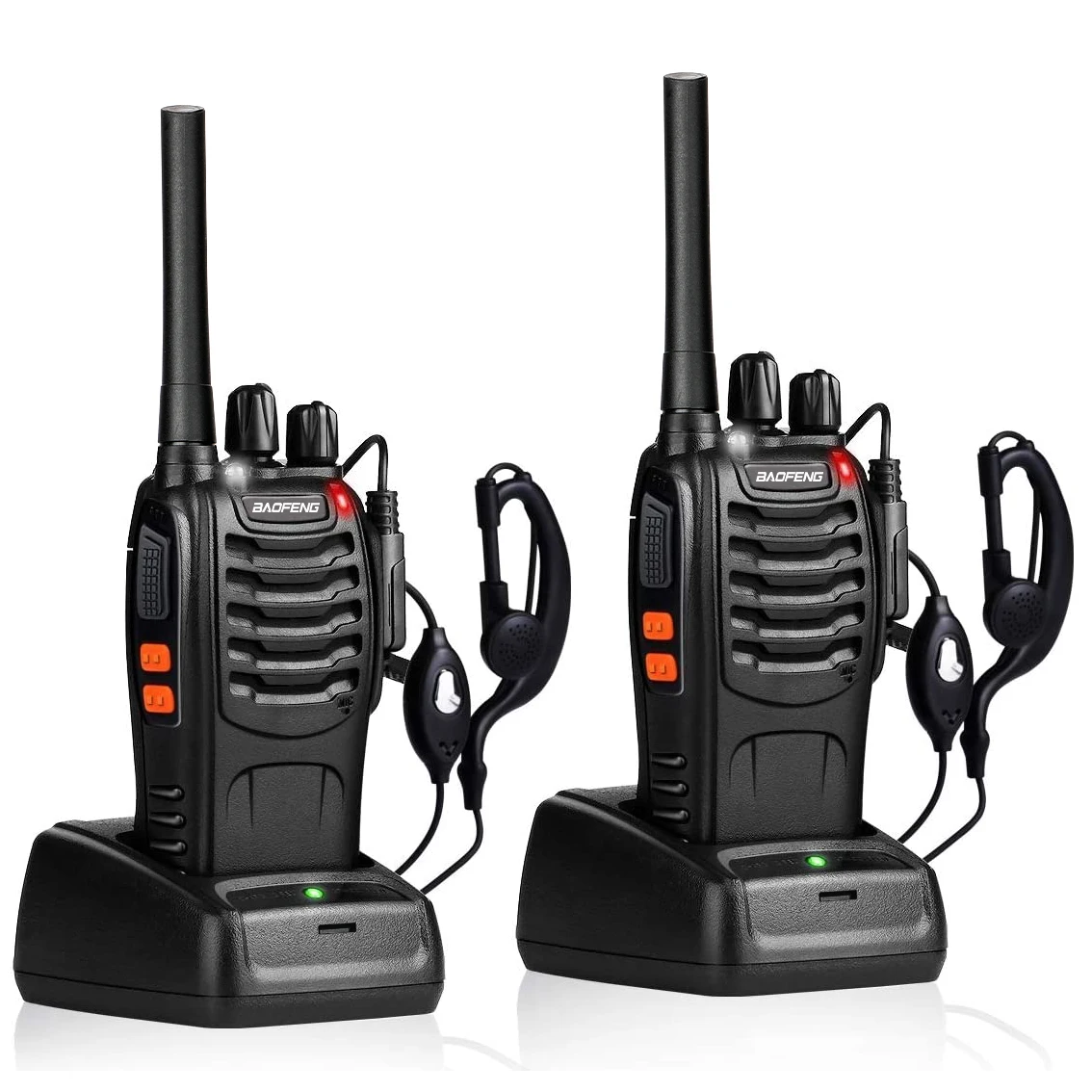 Baofeng BF-88E Walkie talkie、pmrハンドヘルドインターホンなし、16チャンネル、5w、446mhz、ライセンスフリーラジオ、パックあたり2個