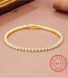 2mm Moissanite Tennis Bracelet for Woman Men 925 Sterling Silver Plated 18k Gold Hip Hop Chain Round Bubble Diamond Bracelets