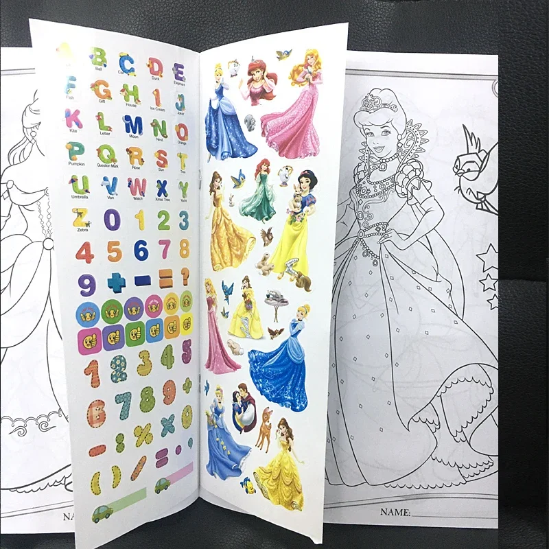 16 Pagina 'S Prinses Meisjes Kleuren Sticker Boek Voor Kinderen Kinderen Coloriage Giet Volwassen Kleuren Schilderen Tekening Verhaal Kleur Boek