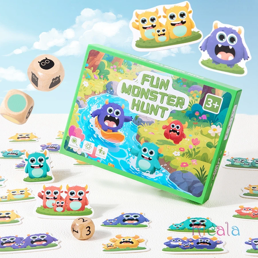 Jeu de société Social pour enfants, attrape monstre, Montessori, forme de couleur, numéro correspondant, Cognition, logique, réflexion, jouet éducatif