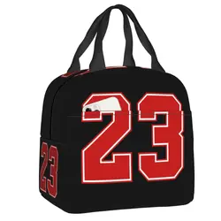 Bolsa de almuerzo clásica de baloncesto con 23 números Legend, fiambrera con aislamiento térmico cálido para mujeres y niños, contenedor de bolsa de Picnic para comida escolar