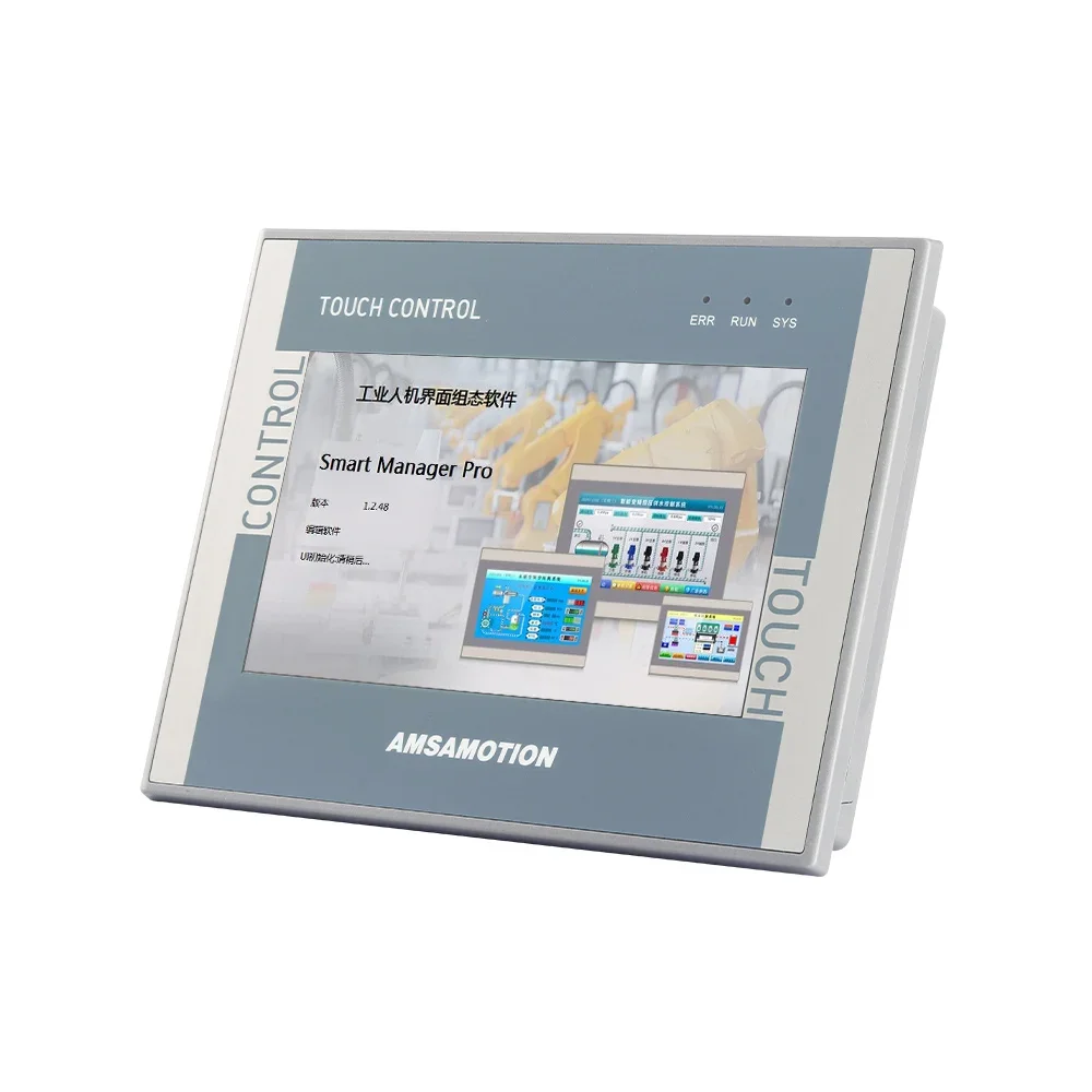 NEW AMSAMOTION 7\'\' Inch HMI PLC All in One AMX-S7-200 MR0701NE Ethernet Monitor 16DI 16DO 4AI 2AO CNC Controller Touch Screen