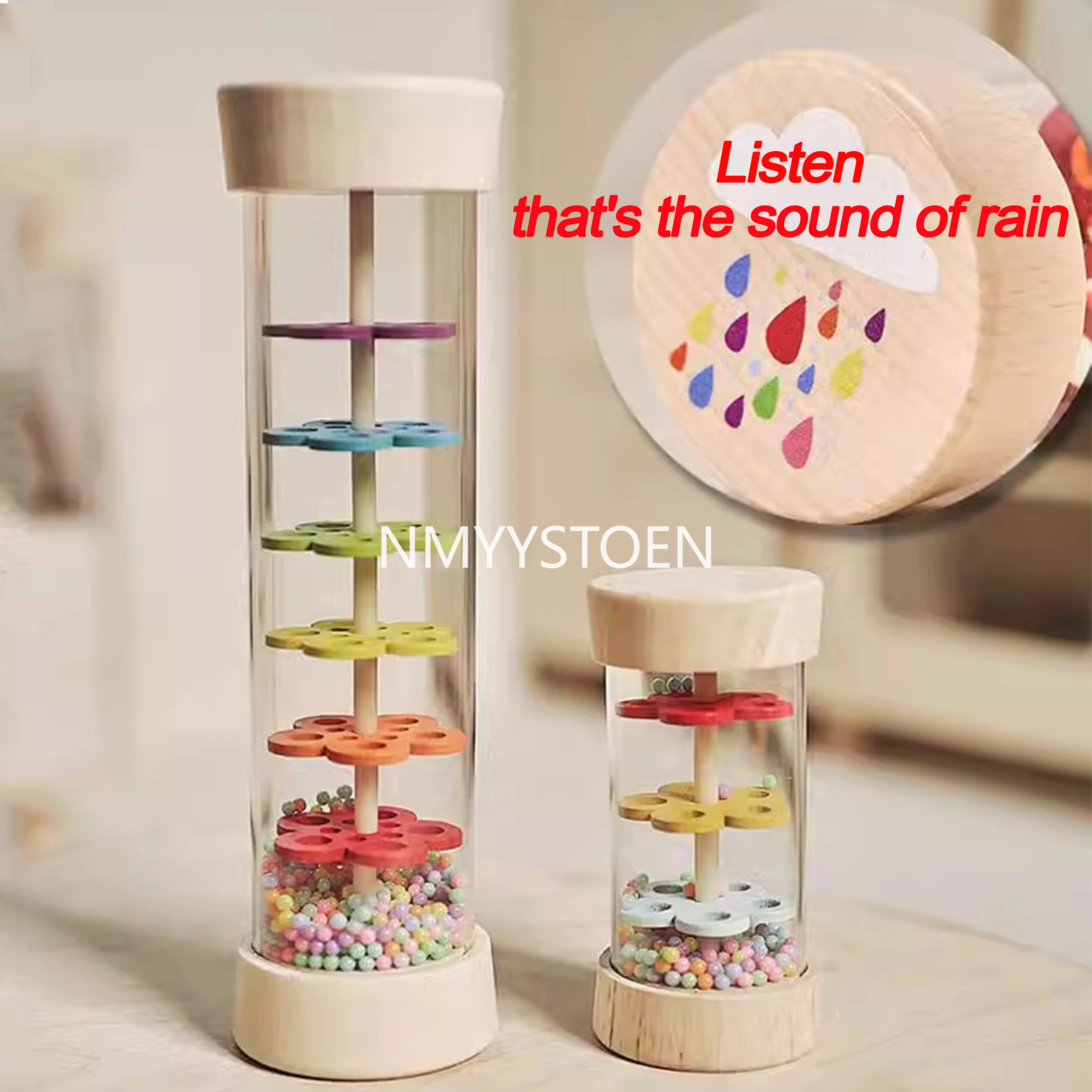 Baby Wooden Rain Sound Pipe Simulation Rain Sound Wooden Toy Gift Hourglass Fun Music Shaker Early Education Enlightenment Toy