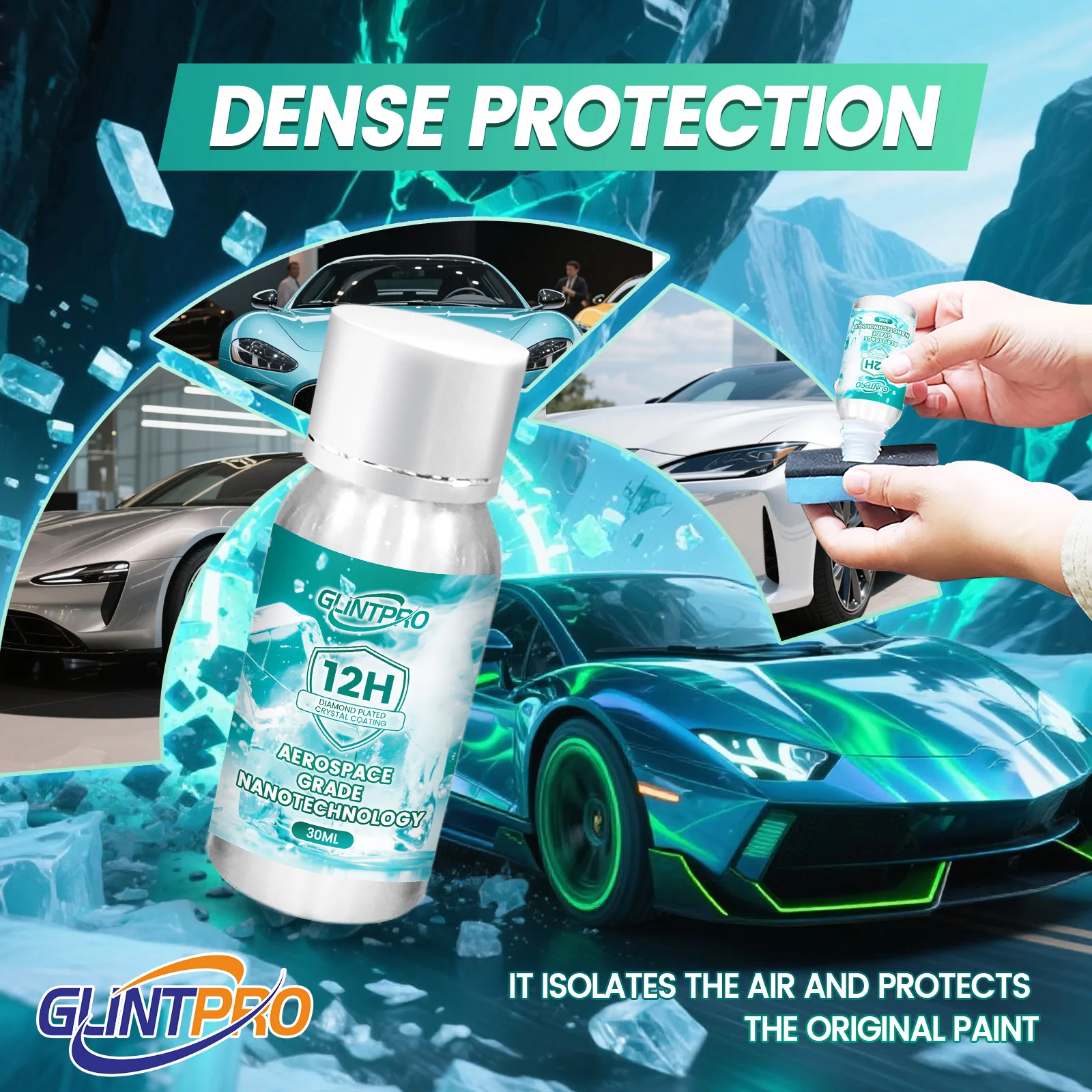 طقم سيارة مطلي بالكريستال الخزفي 12 ساعة + عالي اللمعان ومضاد للخدش وطلاء شمع السيارة وطلاء نانو للسيارة (30 مل) #5