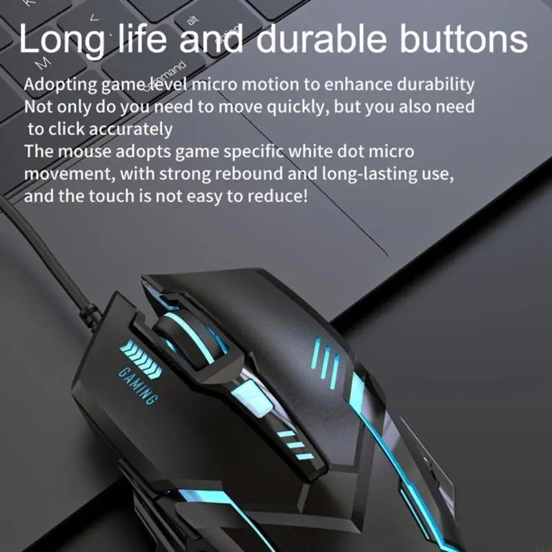 

R9JB Typec Mouse Precise Control USB C Gaming Mouse с 6 кнопок с эргономическими дизайнами 3600DPI для нескольких устройств
