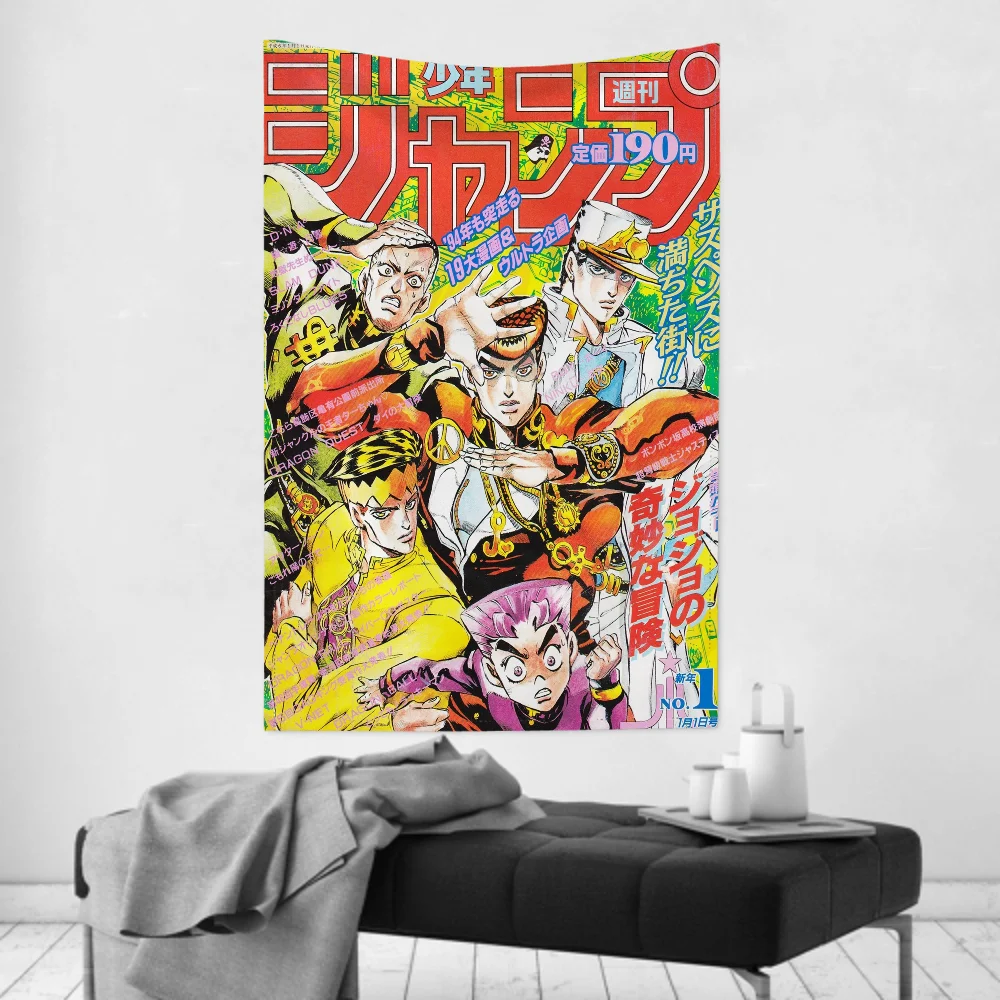 نسيج JoJo Bizarre Adventure Anime - قماش حائط لديكور الغرفة وخلفية معلقة للحفلات والغرف وتصفيف المنزل اليومي