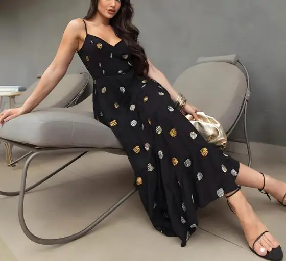 

2025 Solid Color Sleeveless V-Neck Strapless Dress Backless Straps Suspender Straps Women's Fashion Party Dress