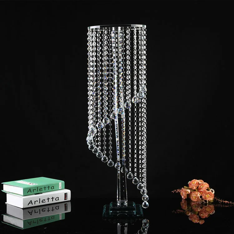 most popular bling hanging crystal centerpieces flower stand for wedding