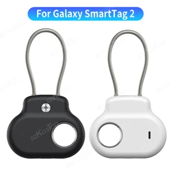 Secure Lock Case for Samsung Galaxy SmartTag2 Holder with Wire Cable for Smart Tag 2 Anti Lost Protective Cover Accessories
