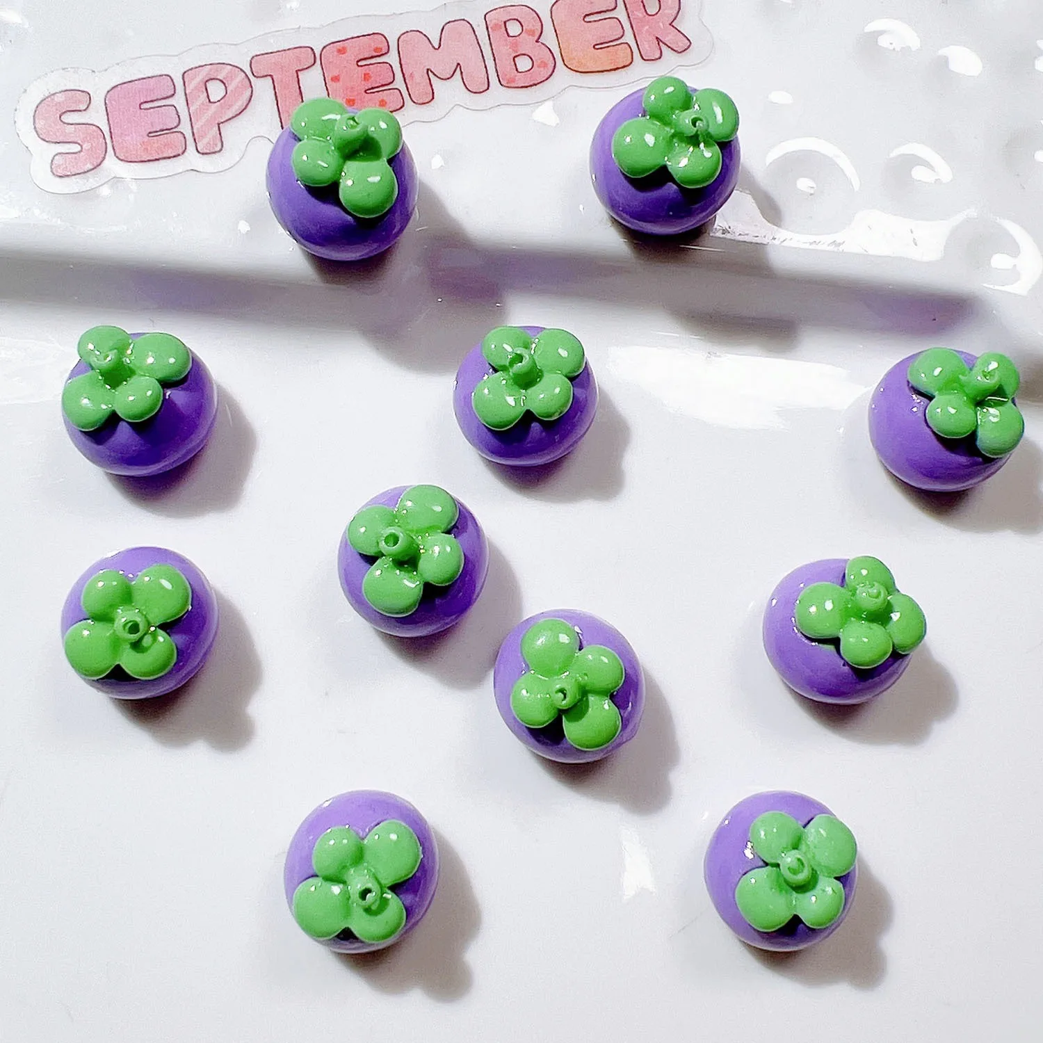 10pcs Cute Cartoon Kawaii Fruit Series Flat Back Resin DIY Scrapbooking Cabochons Embellishment Decoration Accessories