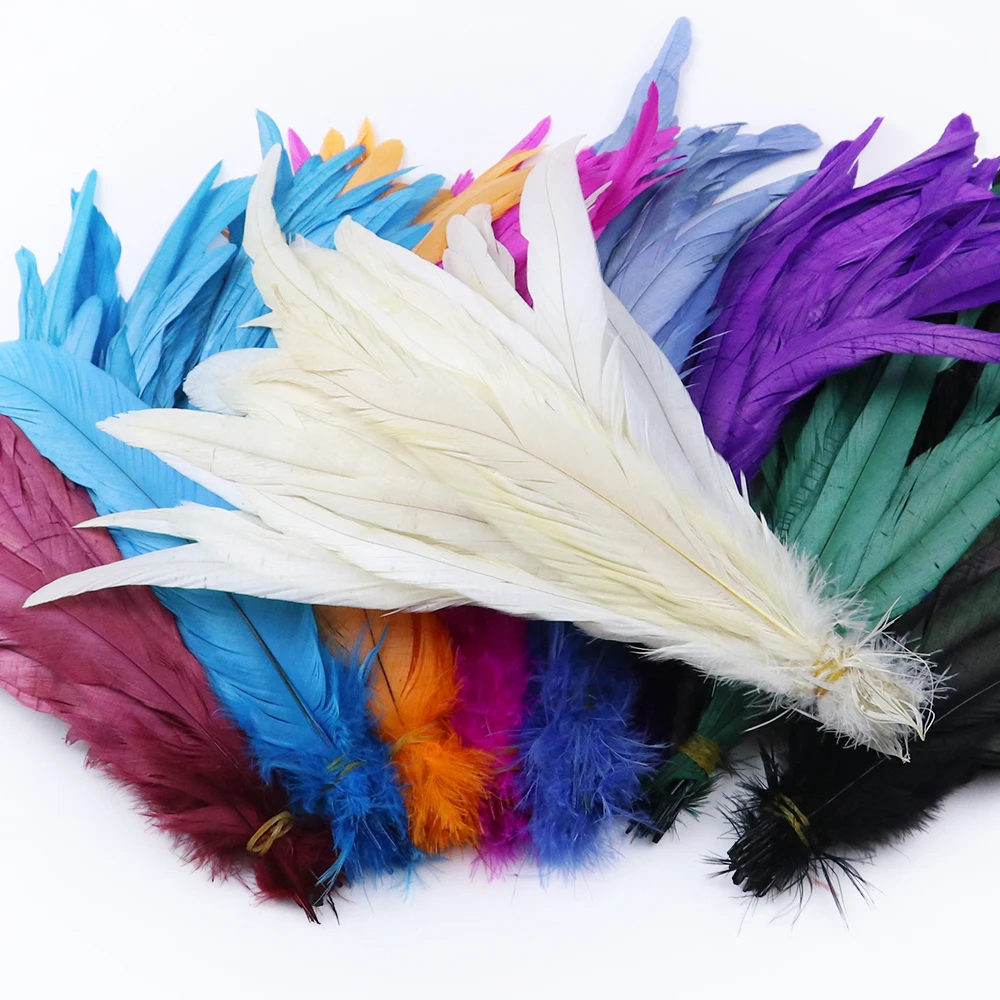 

100/500/1200pcs Natural Chicken Rooster Feathers for DIY Crafts Clothes Accessory Carnival Costume Wedding Party Decor 25-40cm