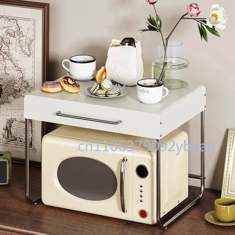 Microwave oven d rack with locker tableware condiment storage rack light luxury kitchen supplies storage