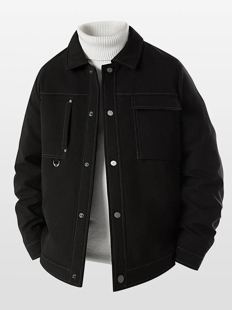 

Men's Busin Casual ort down Jaet Loose Fit Du down Warm Thiened Outdoor Ci Leisure Home Cam Skiing Coat