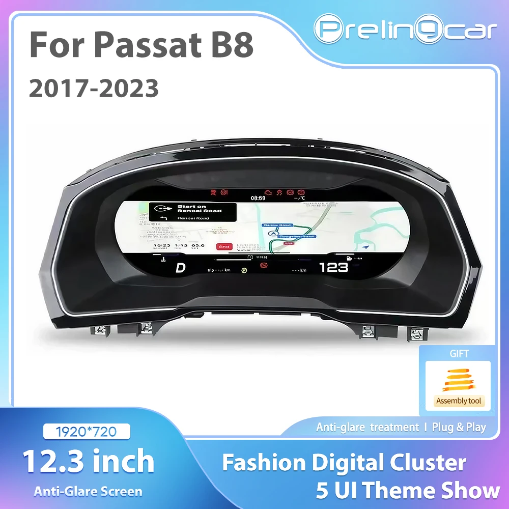 12.3'' LCD Digital Gauge Cluster for Volkswagen Passat B8 CC  Variant  2017 18 19 20 21 3 years Ntg4.5  Radio Instrument Cluster