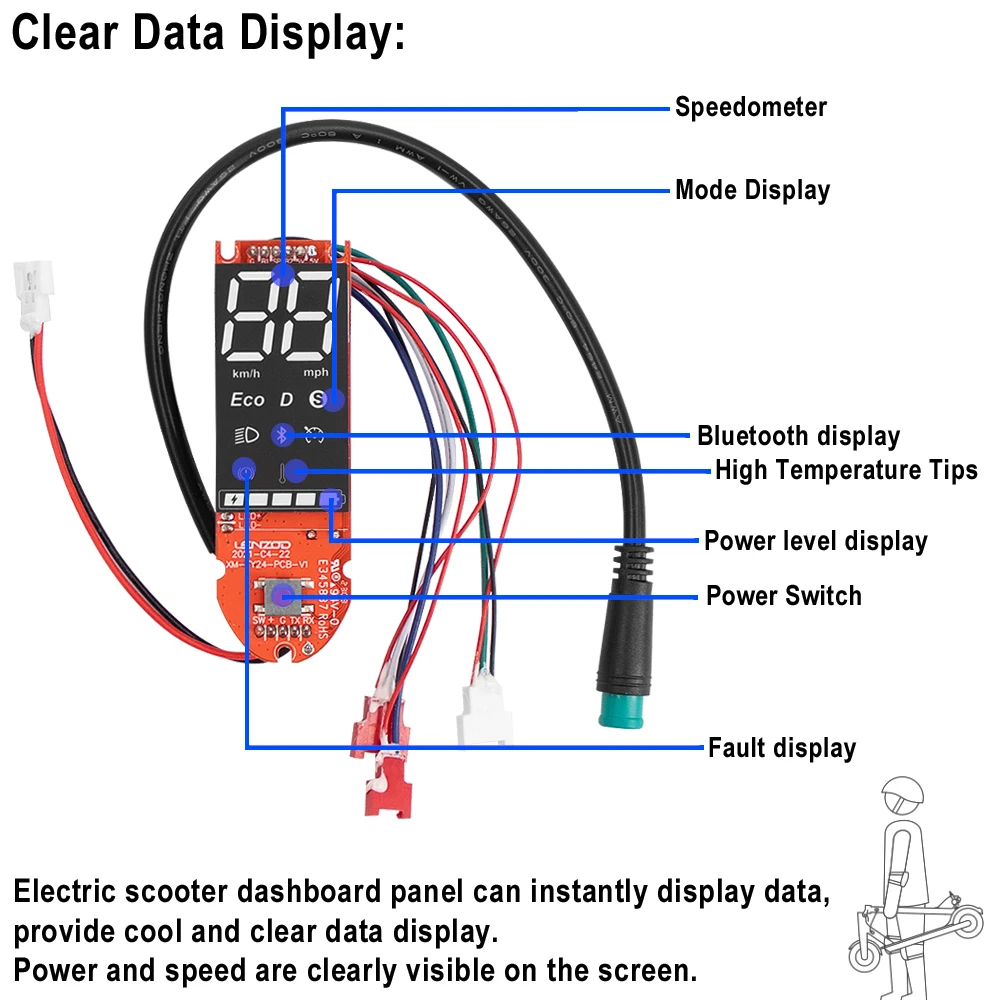 36V LENZOD Dashboard Display For Xiaomi M365 Pro Circuit Board Great Performance Electric Scooter Dash Board Screen Parts