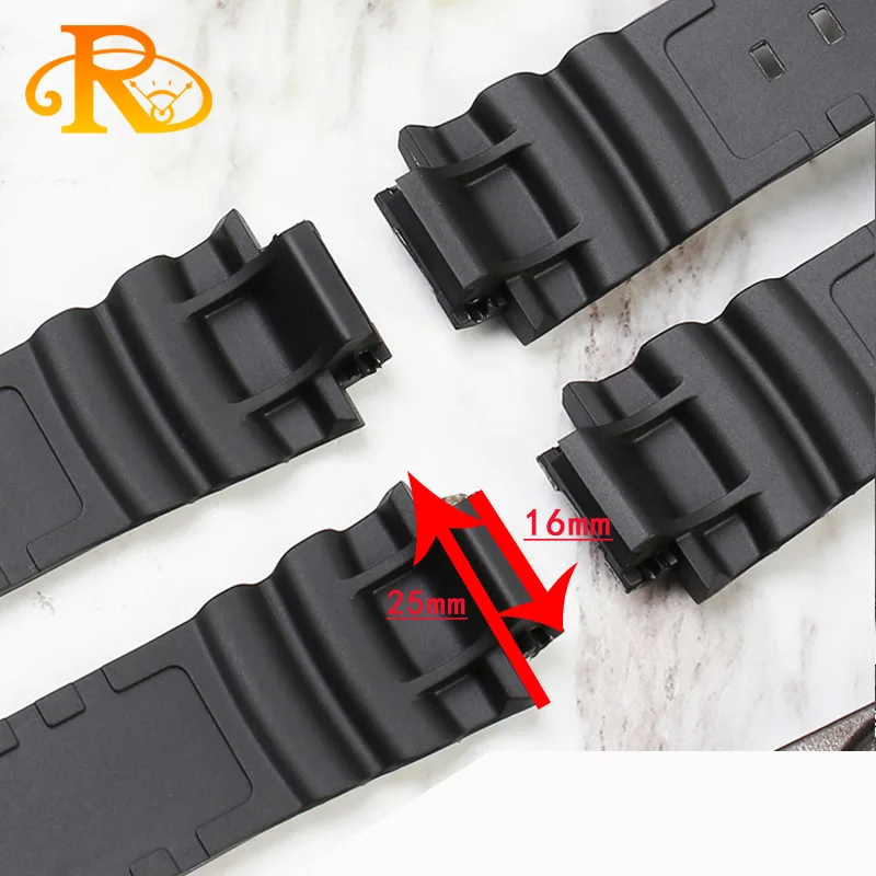 16mm Silicone Watch Strap For Casio G-Shock AW-591/590/5230/282B AWG-M100/101 G-7700/7710 WatchBand Soft Waterproof Rubber Black