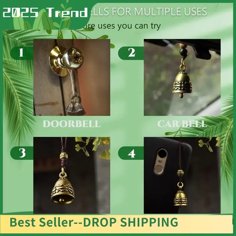AD33 HOT 10Pcs Copper Antique Bells, Wind Chimes For Home, Door Bells Or Decoration Bells For Wedding Decorations, Christmas
