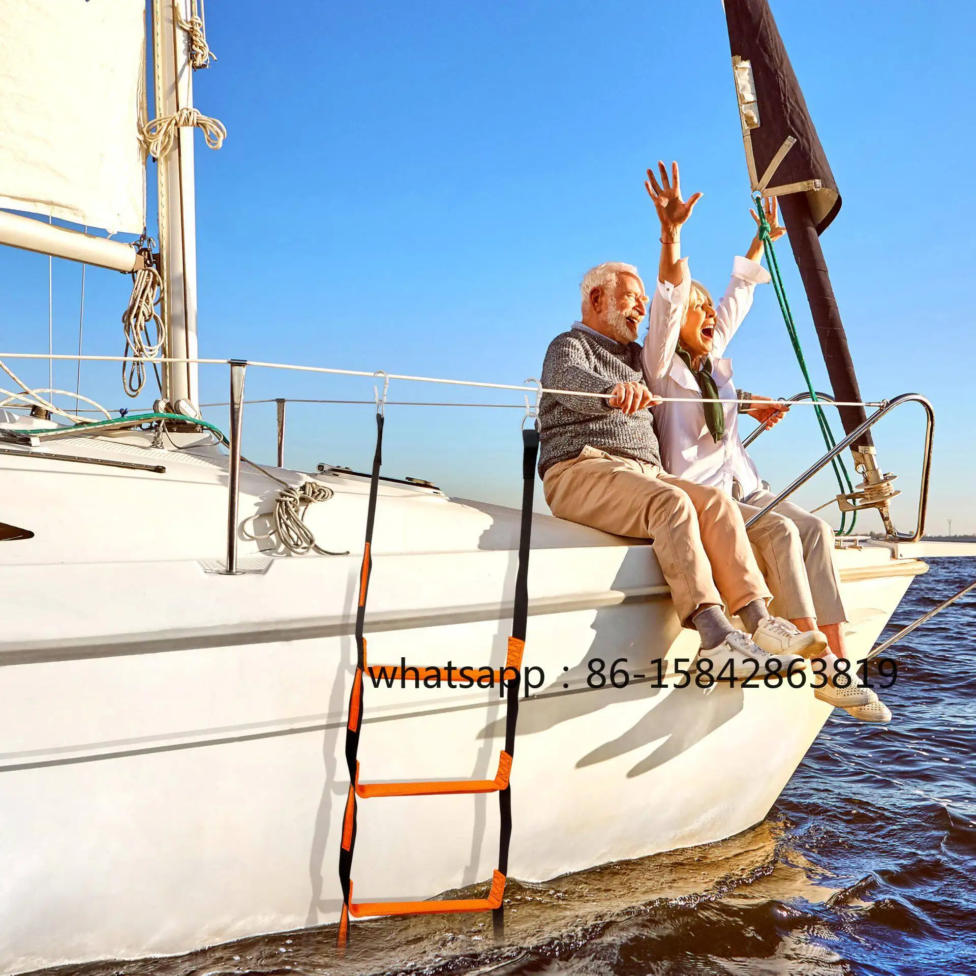 Marine Rope Ladder, Power Climbing, Rope Ladder with Reinforcement, Suitable for Inflatable Boats, Kayaks, Motorboats, Canoes