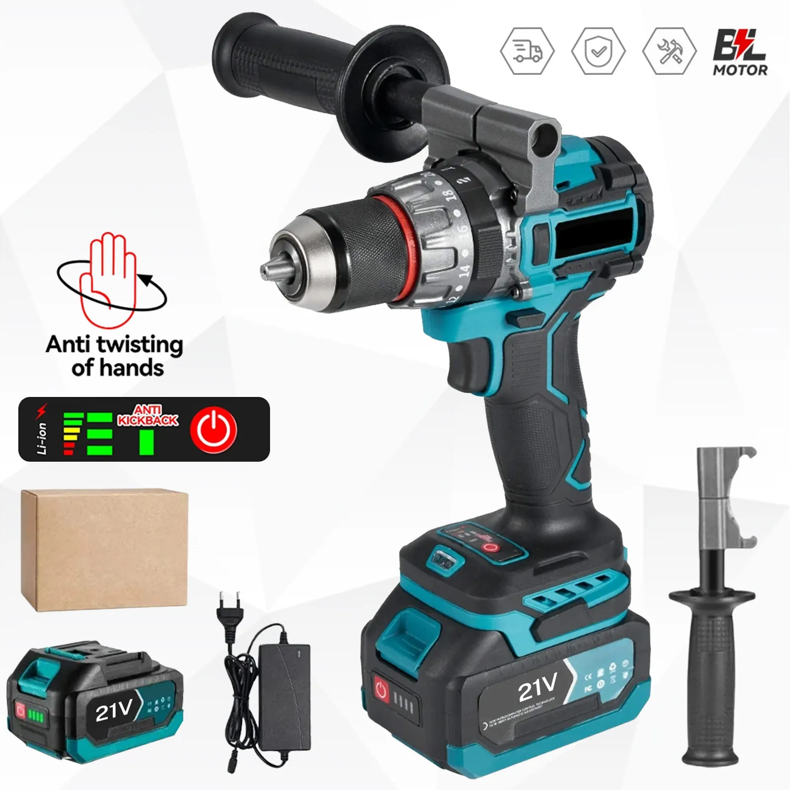 700N.M Bürstenlosen Elektrischen Schlagbohrmaschine Akkuschrauber Platten Boden Holzbearbeitung Power Tool Für Makita Batterie Pin – Detail 10