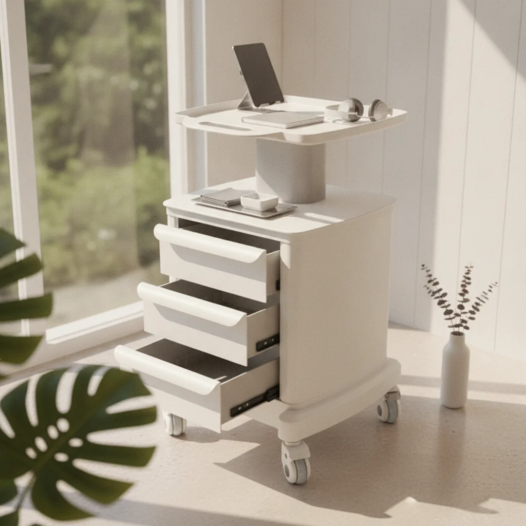 Salon Beauty Rolling Trolley Cart Modern Salon Cart with Drawers Beauty Trolley Sturdy Long-Lasting for Hair Stylists, Salons