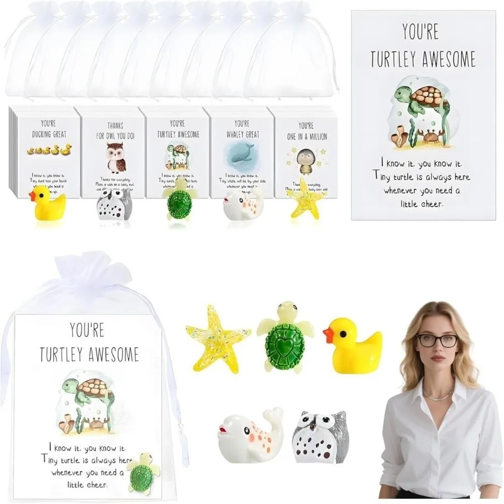 هدايا تقدير الموظف الملونة، بطاقات تقدير المعلم اللطيفة بحجم الجيب، تماثيل متنوعة مصنوعة يدويًا، بطاقات شكر #2