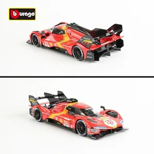 Novo bburago 1:43 2023 ferrari 499p 3.0l turbo v6-vincedor le mans liga em miniatura diecast modelo de carro brinquedo colecionável crianças presente 12 principais vendas bomba ferrari - №9