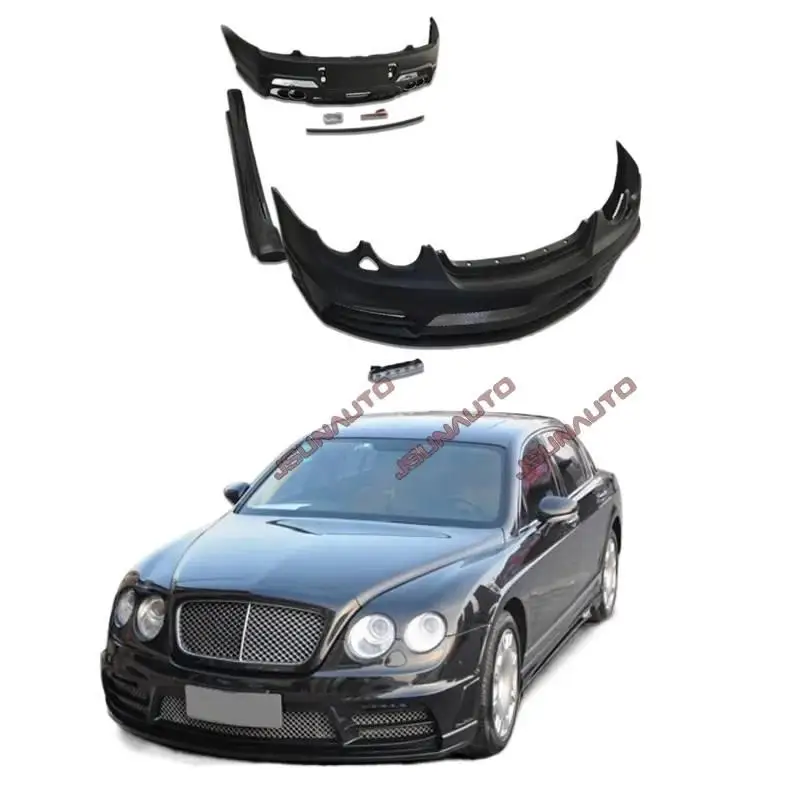 Para 05-12 años Flying Spur Facelift estilo WD faldas laterales de parachoques delantero alerón de parachoques trasero Kit de carrocería parachoques de coche