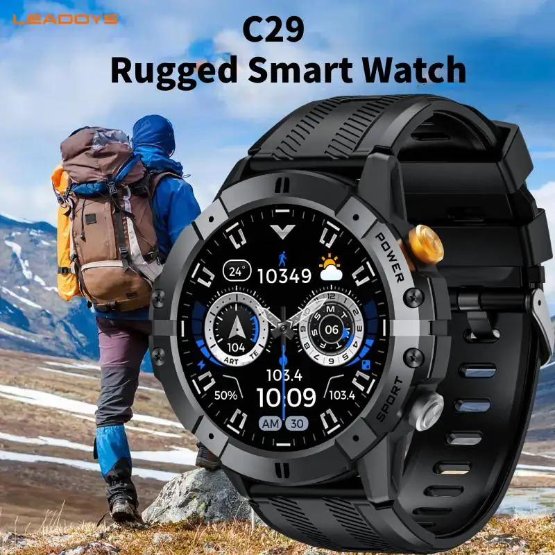 

LEADOYS C29 2025 Ultra Light Smart Watch for Men Bluetooth Call Sports Fitness Waterproof Full Touch with Heart Rate Monitor