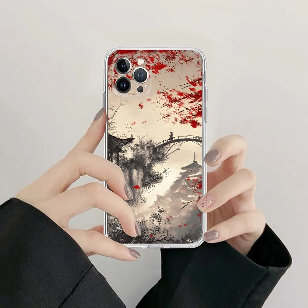 Japan Samurai Art Phone Case For iPhone XR X XS Max 14 13 Pro Max 11 12 Mini 6 7 8 plus SE 2020 Printing Cover