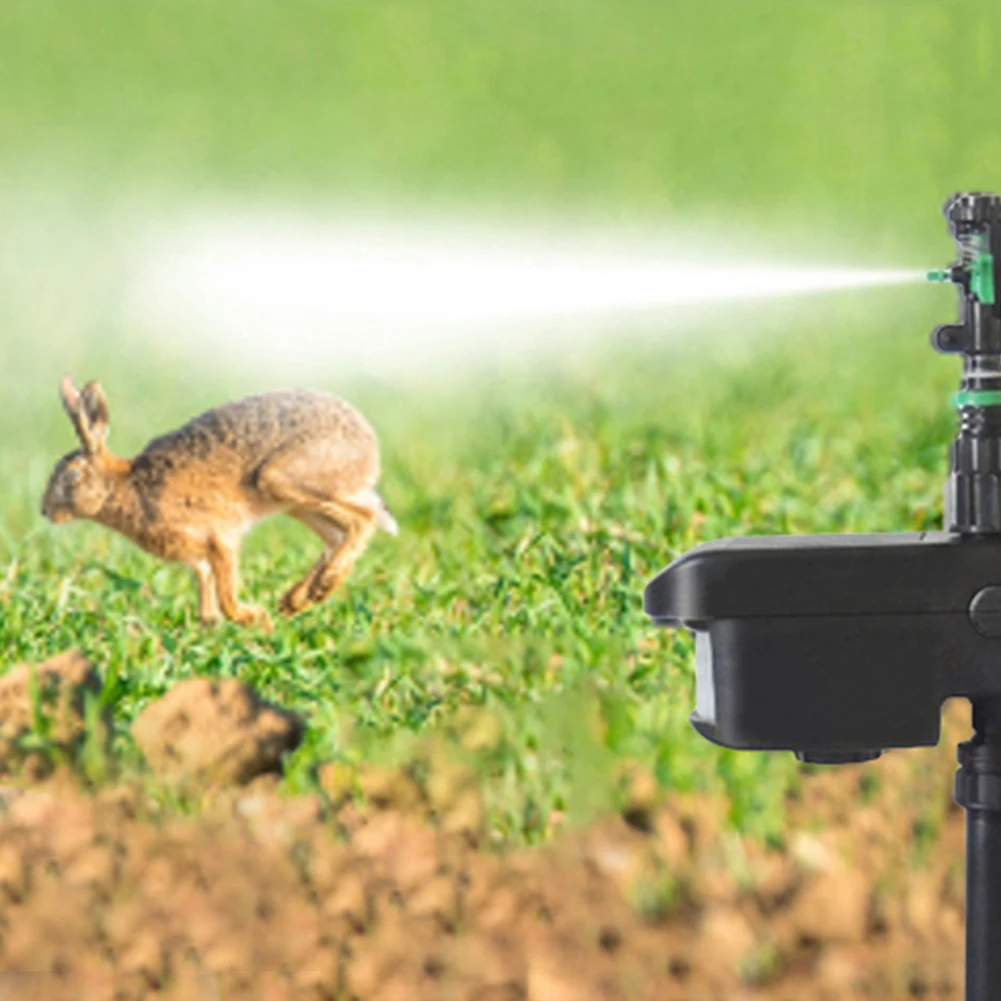 

Solar Powered Water Sprayer Scaring Away Wild Animals Animal Repellent Sprayer Timing Sprinkle Irrigation System for Outdoor Use