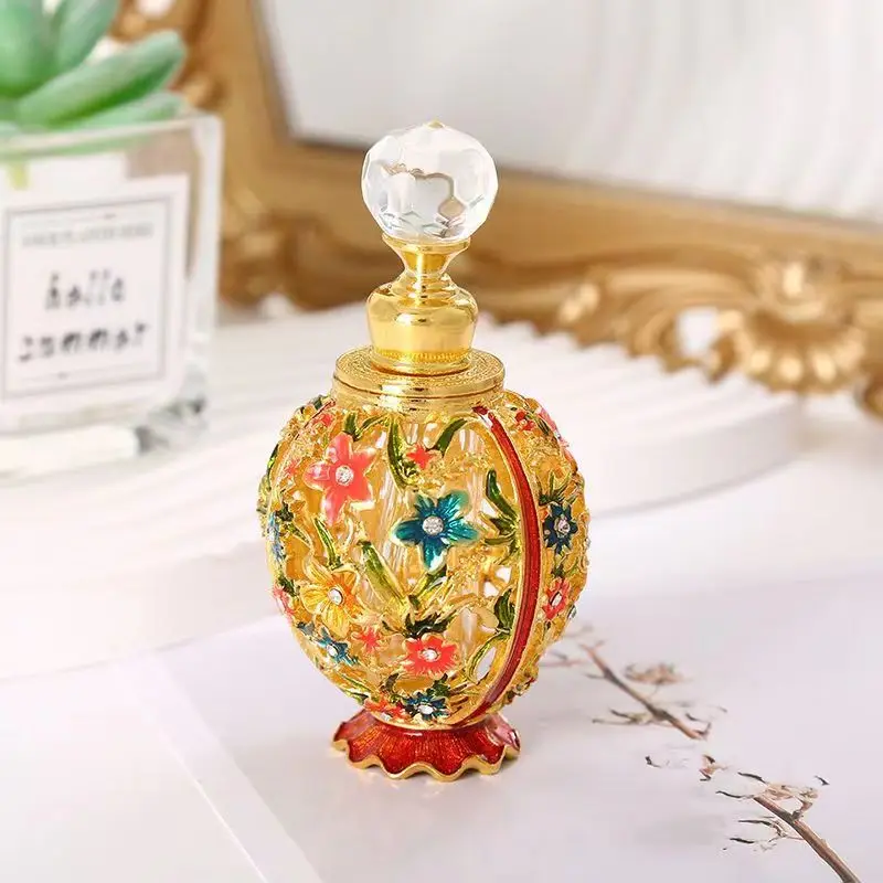 1pcs New Creative 10ML Round Ball Metal Bottle Middle East Dubai Fragrance Arabian Zinc Alloy Perfume Bottle