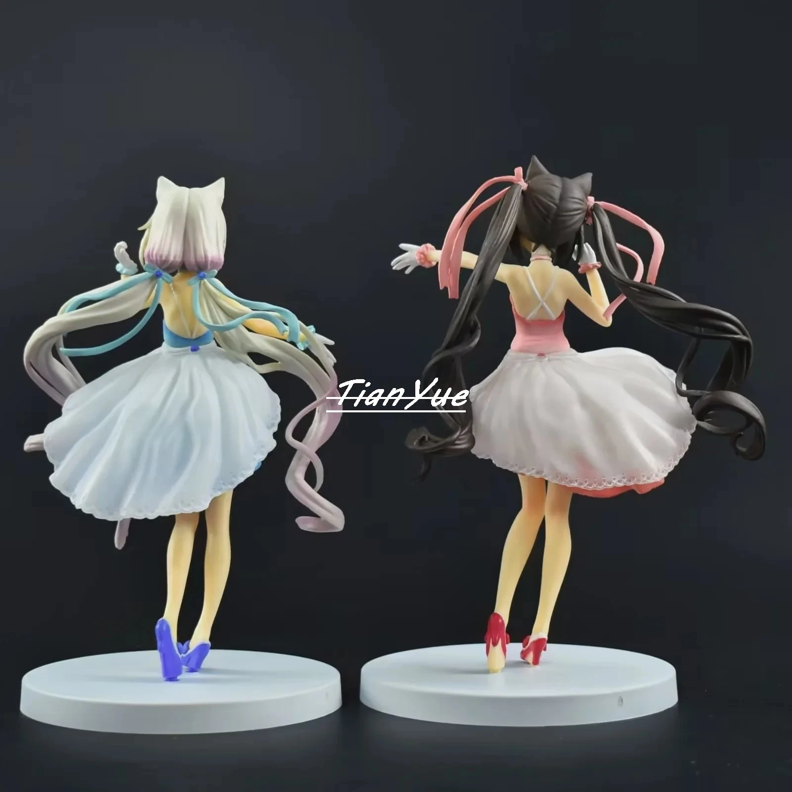 أنيمي NEKOPARA لطيف القط الشوكولاته والفانيليا مساء اللباس نموذج PVC دمية الشكل اللعب الديكور 18 سنتيمتر