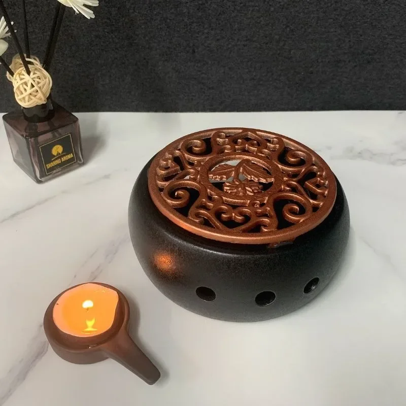 Ceramic Teapot Warmer Holder Base Tea Warmer Insulation Base Tea Coffee Water Warmer Candle Heating Base Holder Teaware