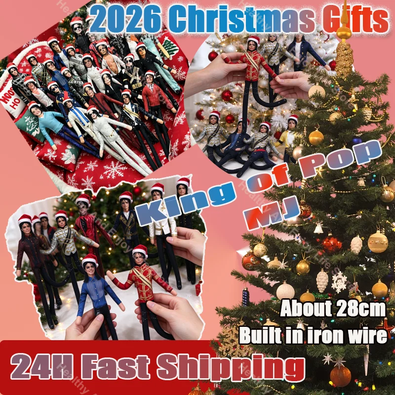 28cm Poseable Human Figure Doll Set Michael Jackson Multiple Christmas Outfits Desktop Xmas Party Decor Figurine Decor Gifts