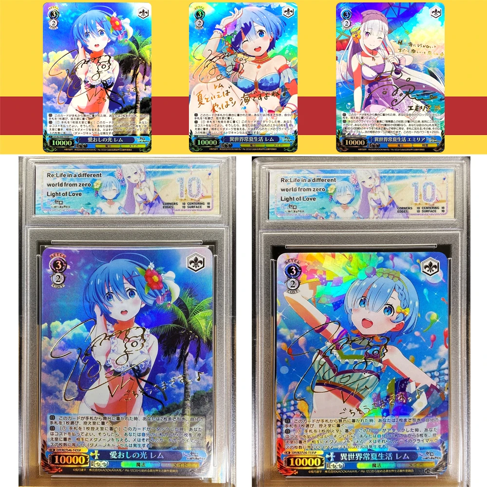 Re Life in a different world from zero Anime characters Rem DIY Homemade Game toys Collection card Christmas birthday gift