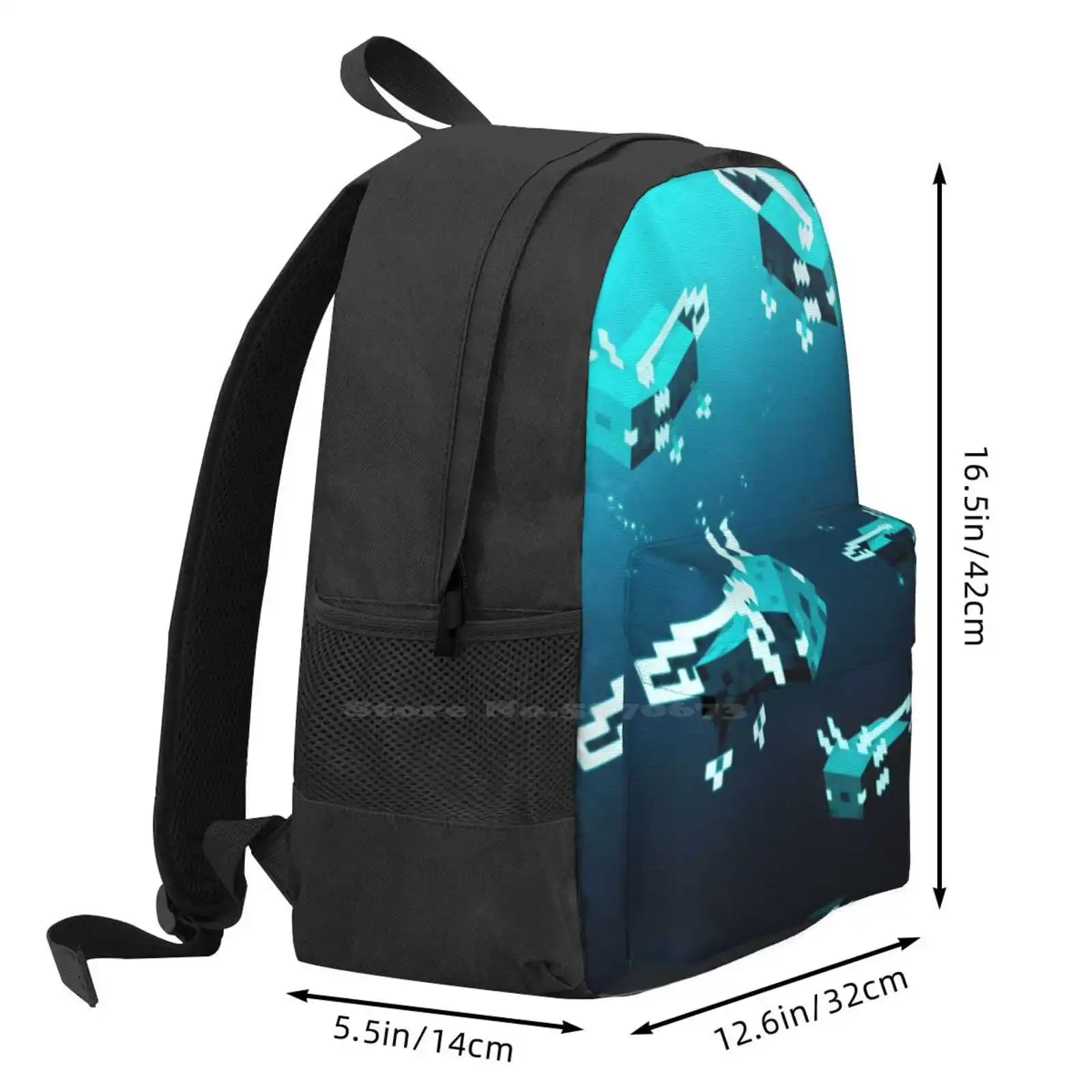 Glow Axolotl Gamer Backpack, Salamandra Kawaii, Travel Laptop Bag, Jogos de Escola, Glow Mobs, Moda, Bonito