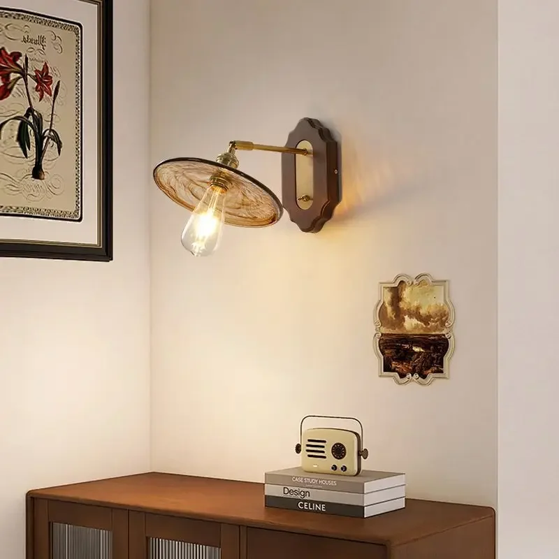 Vintage Bedside With A High End Feel New Mid Range Style Master Bedroom Background Wall Lamp Indoor Sconce Lighting Fixture