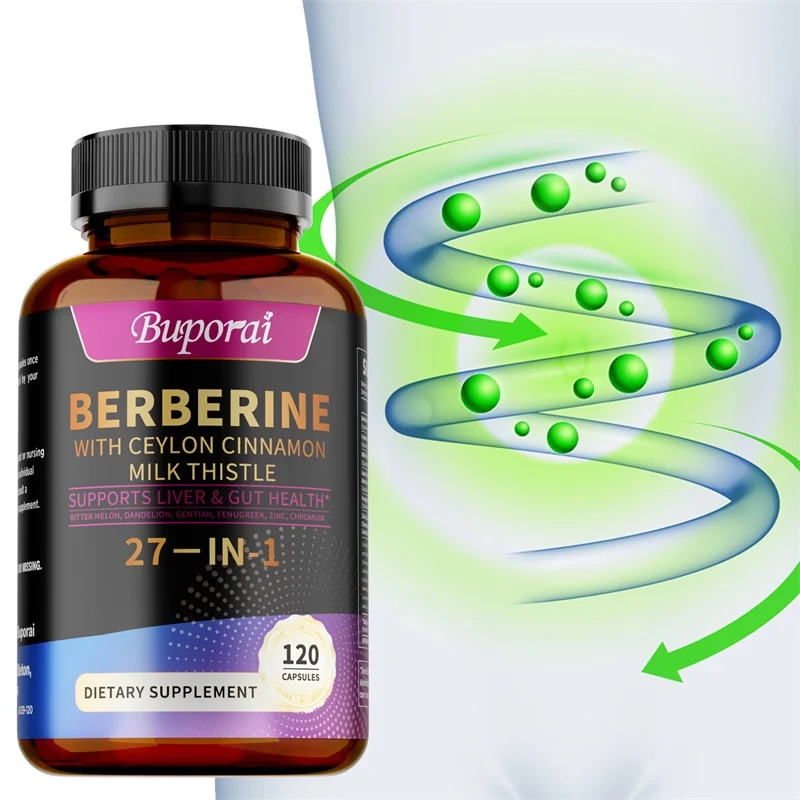 Suplementos de bereberina, canela de ceilán y cardo mariano: apoya la salud digestiva y del hígado, aumenta la inmunidad y el antioxidante