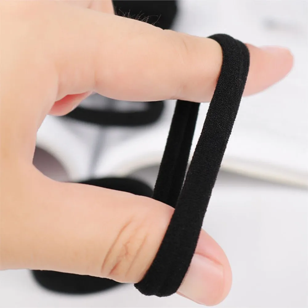 10/100 Stück schwarze Haargummis, keine Beschädigung, nahtlose Haargummis, Pferdeschwanzhalter, Gummibänder, Haarschmuck für Frauen und Mädchen