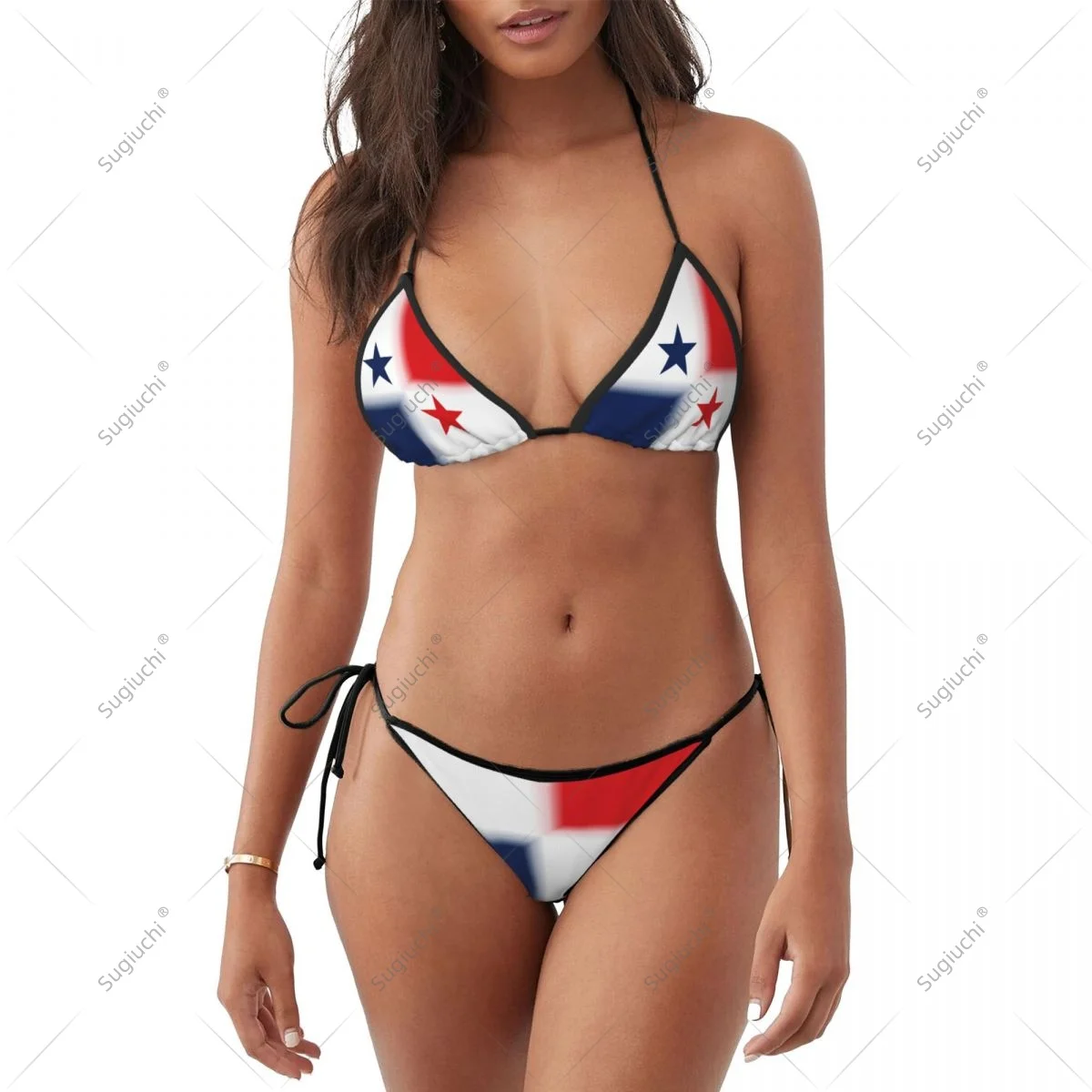 

Women Girls Bikini Panama Flag Swimsuit Sets Three Point Beachwear Swimming Bathing Beach Party Suits Sexy Mujer