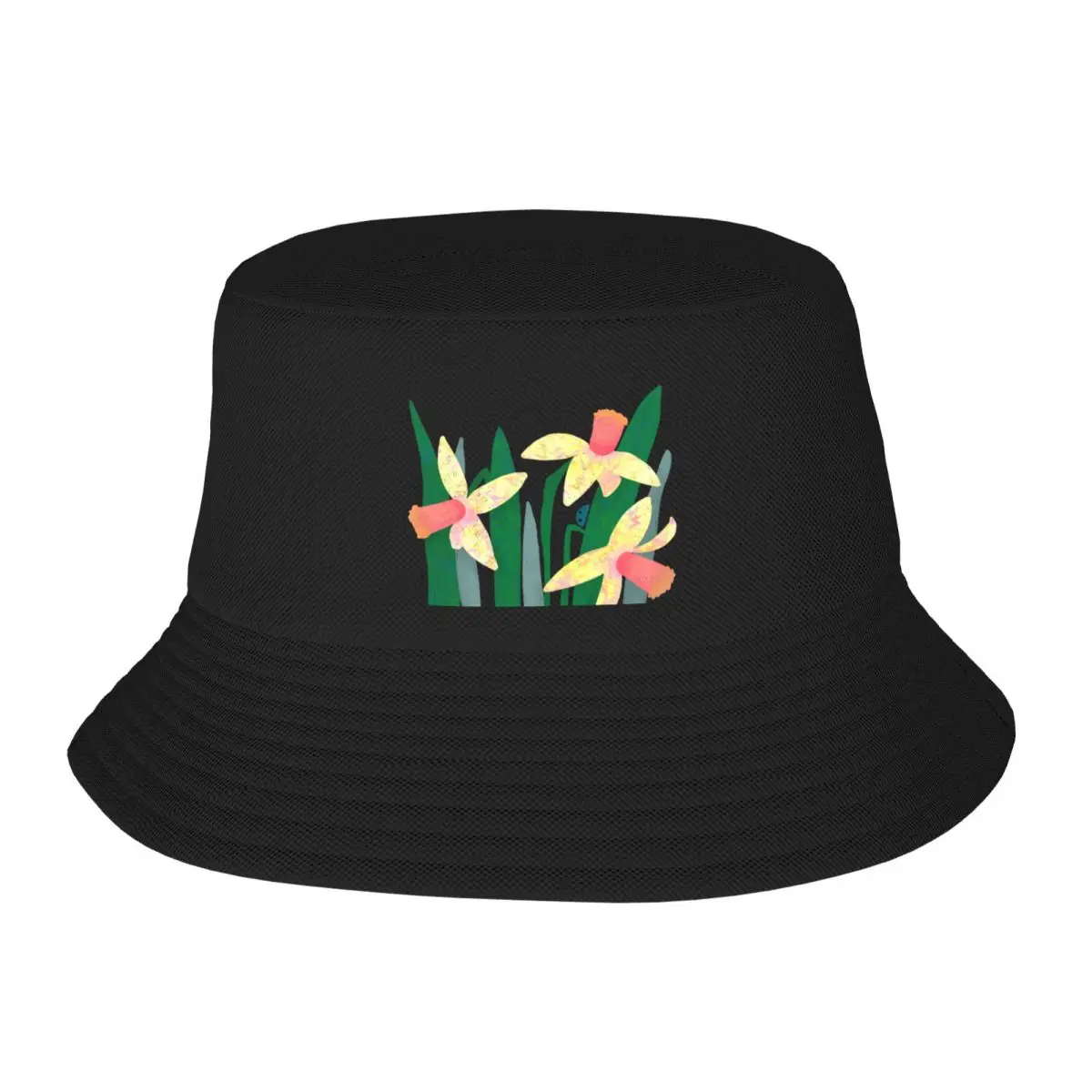 Spring fiery Daffodils with ladybugs Bucket Hat Visor Fashion Beach Women's 2024 Men's