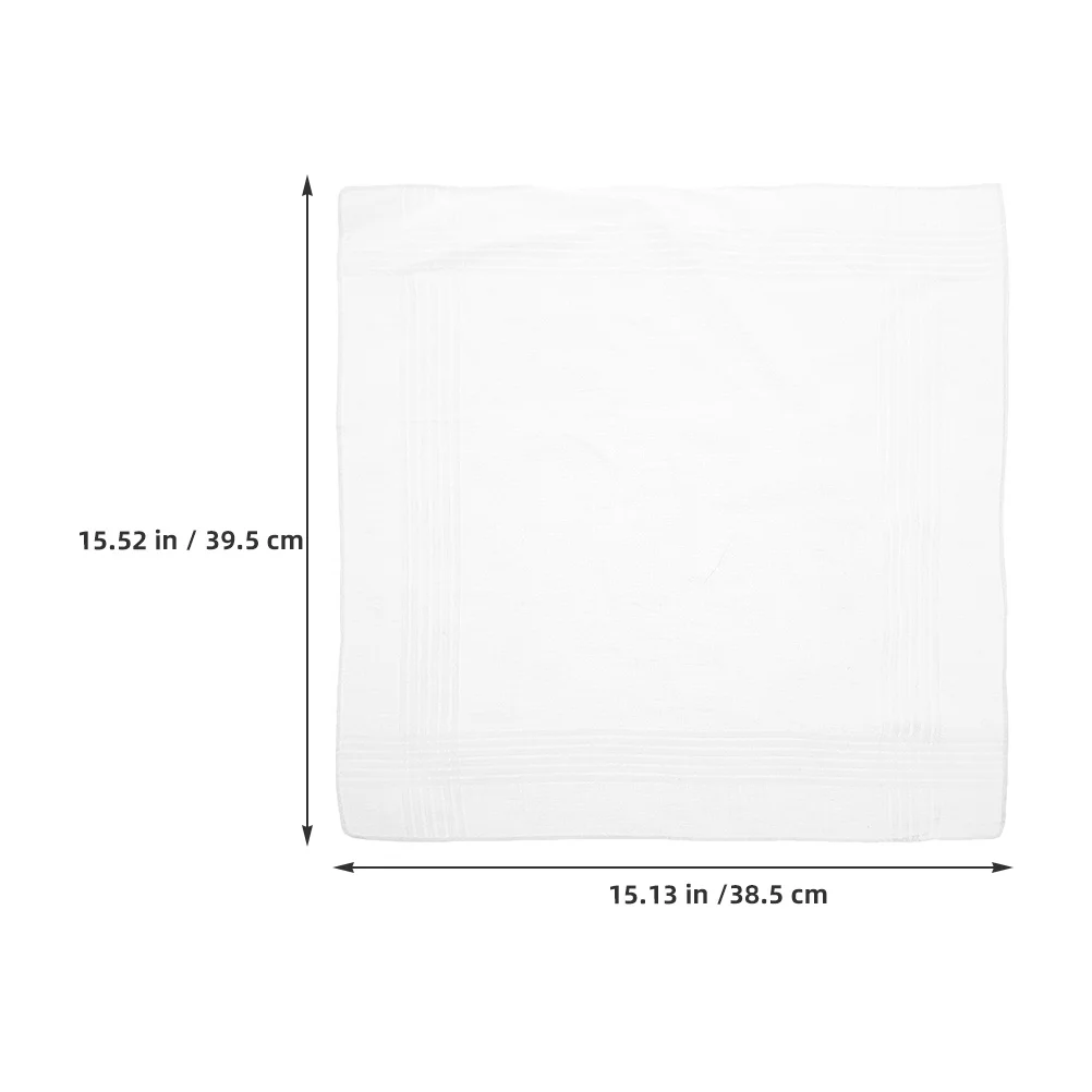 18 قطعة مناديل قطنية للرجال بيضاء ناعمة ماصة قابلة للغسل مربعات الجيب مسح العرق فستان بدلة الزفاف استخدام السفر #5