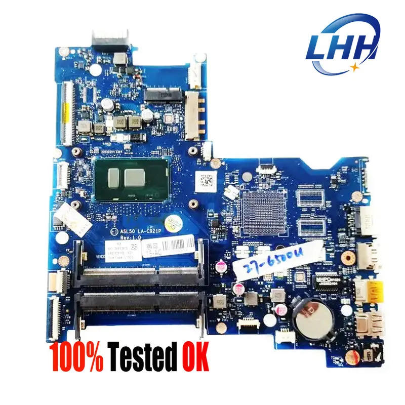 For HP TPN-C125 15-AC Laptop Motherboard ASL50 LA-C921P Mainboard  with I3-6100U I5-6200U I7-6500U UMA DDR3L