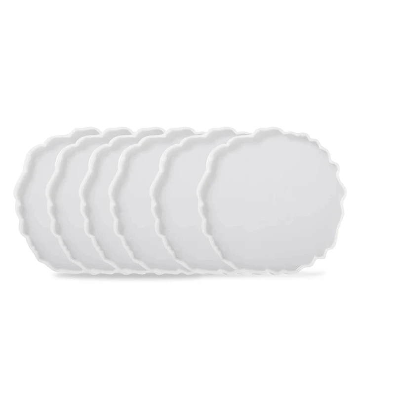 

6 Pcs Silicone Agate Coaster Resin Casting Making Mold,Coaster Epoxy Molds Craft DIY, Home Decoration